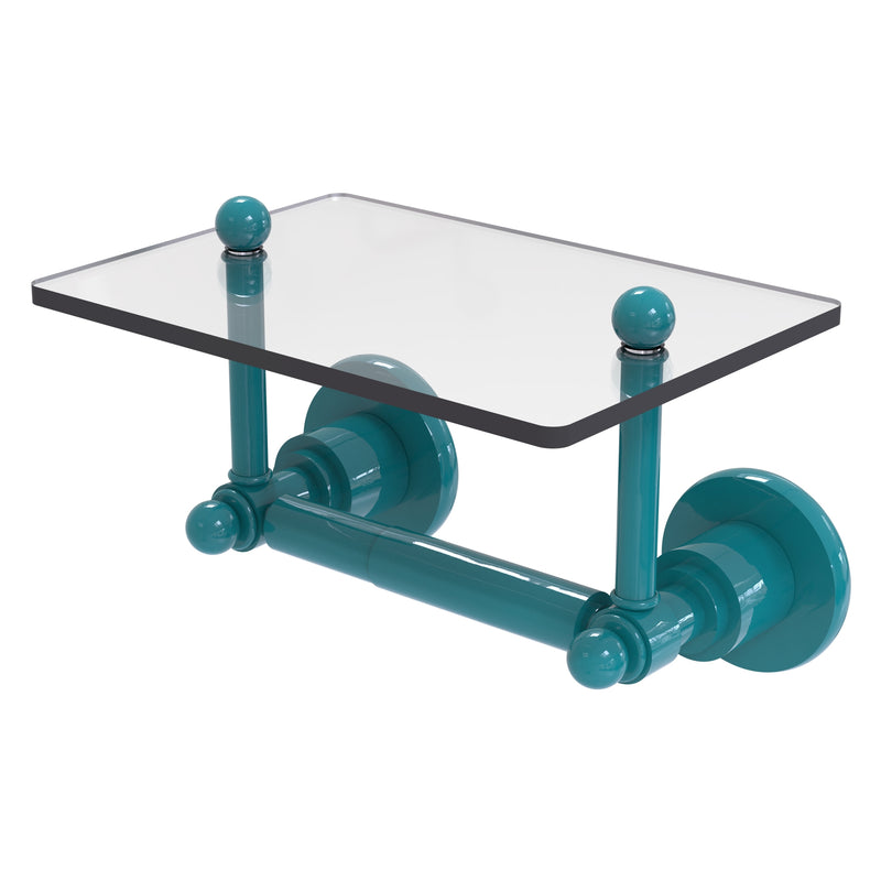 Astor Place Collection Two Post Toilet Tissue Holder with Glass Shelf