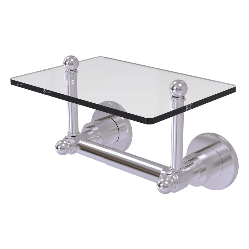 Astor Place Collection Two Post Toilet Tissue Holder with Glass Shelf