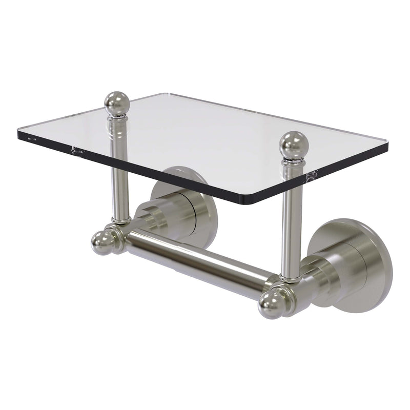 Astor Place Collection Two Post Toilet Tissue Holder with Glass Shelf