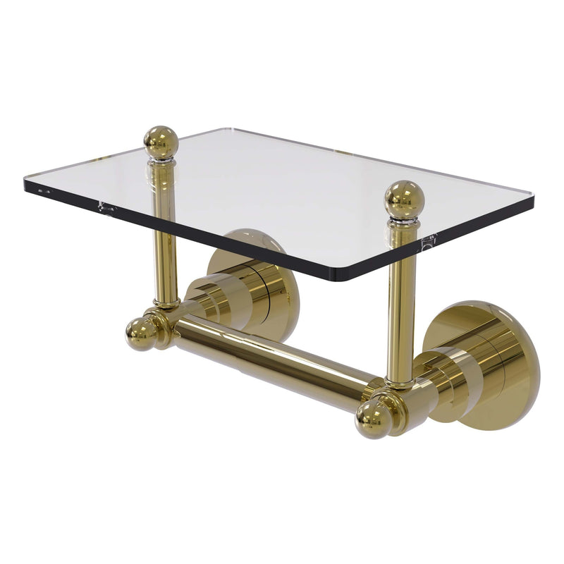 Astor Place Collection Two Post Toilet Tissue Holder with Glass Shelf