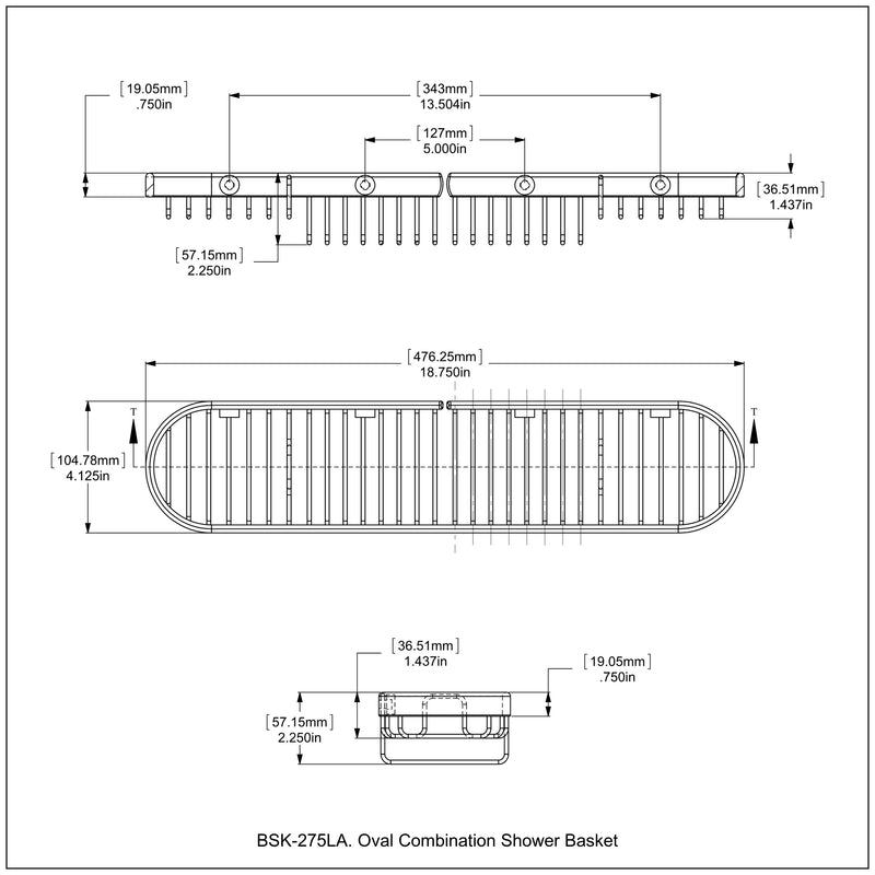 Oval Combination Shower Basket