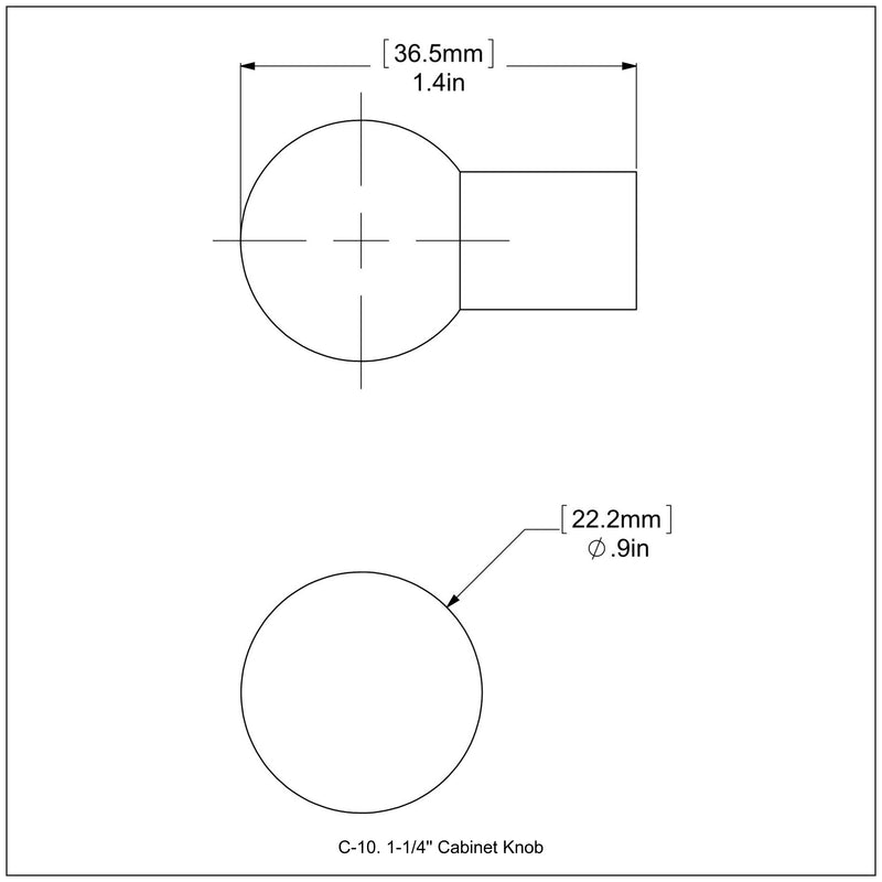 1-1/4 Inch Cabinet Knob