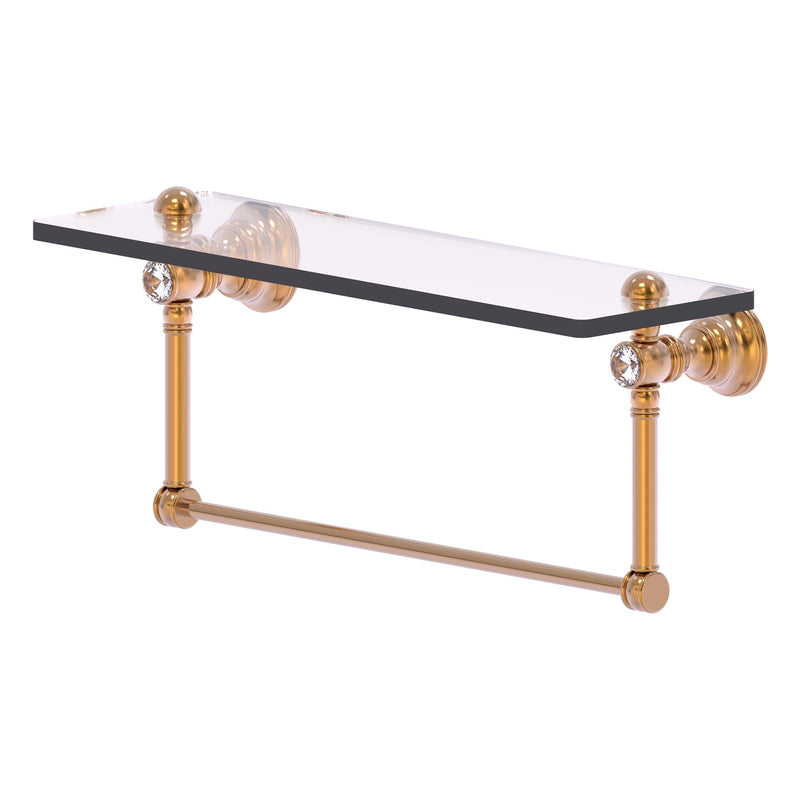 Carolina Crystal Collection Glass Shelf with Integrated Towel Bar