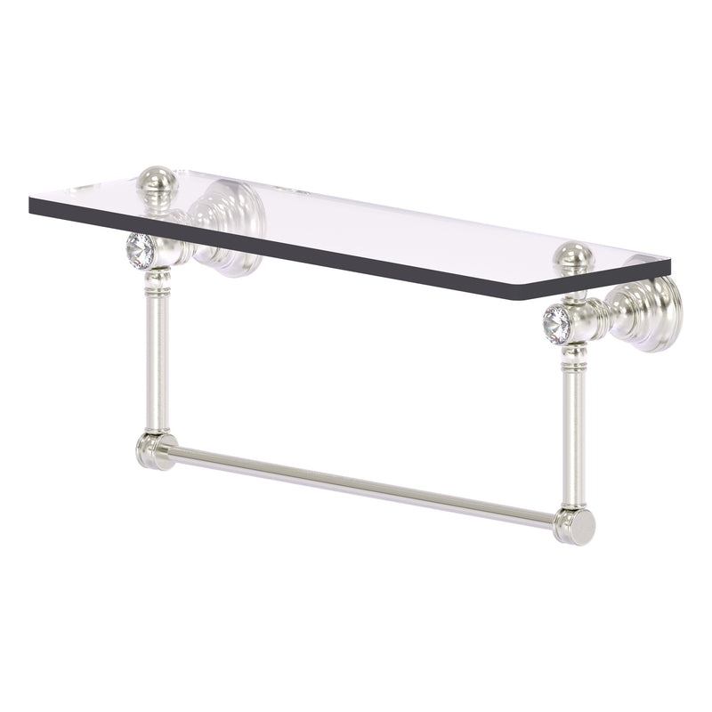 Carolina Crystal Collection Glass Shelf with Integrated Towel Bar