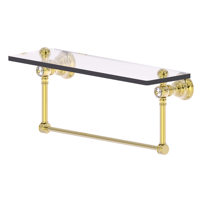 Carolina Crystal Collection Glass Shelf with Integrated Towel Bar