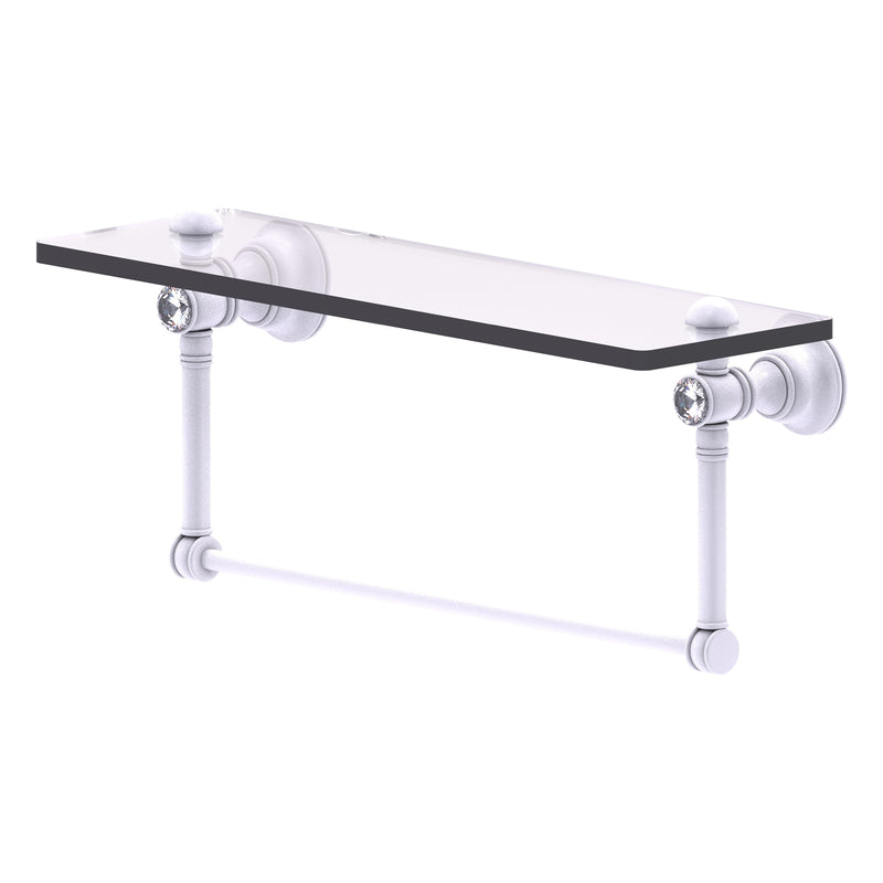 Carolina Crystal Collection Glass Shelf with Integrated Towel Bar