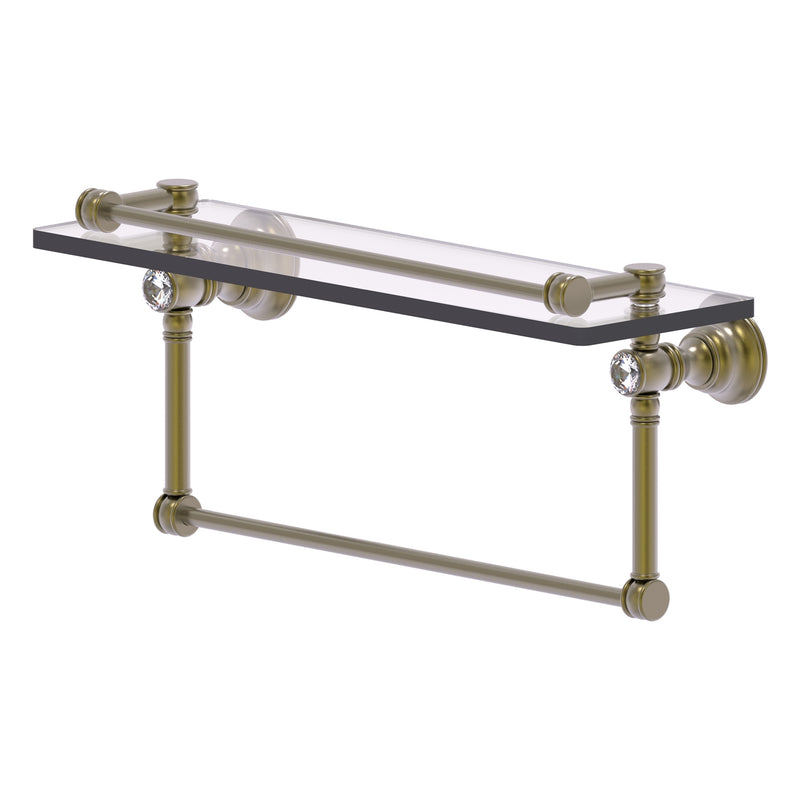 Carolina Crystal Collection Gallery Glass Shelf with Towel Bar