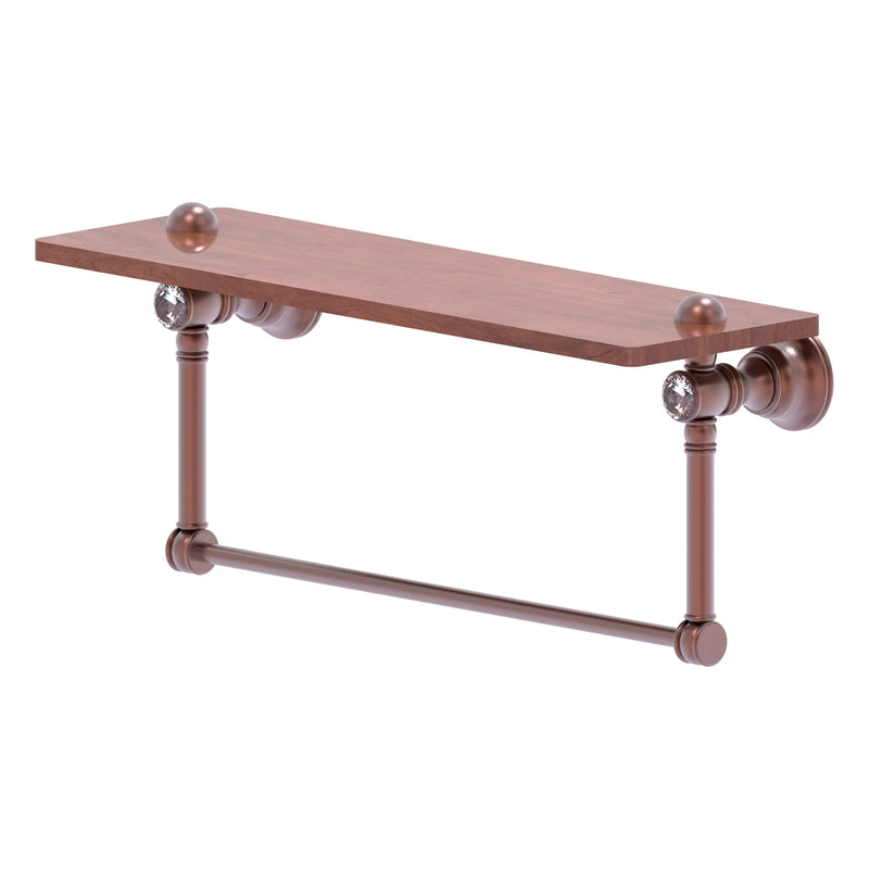 Carolina Crystal Collection Wood shelf with Integrated Towel Bar