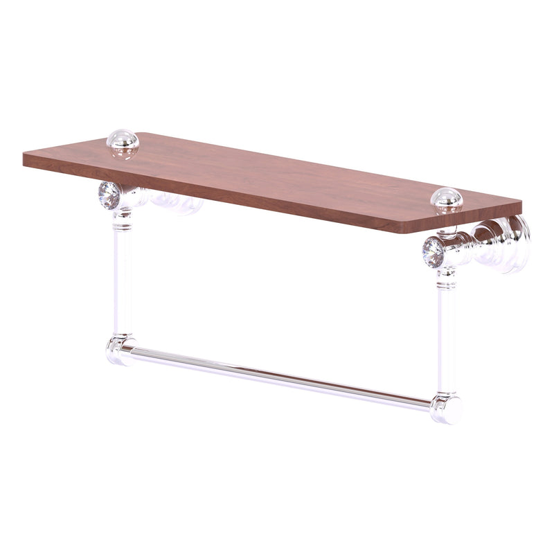 Carolina Crystal Collection Wood shelf with Integrated Towel Bar