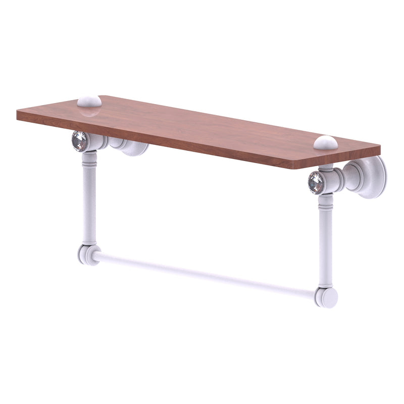 Carolina Crystal Collection Wood shelf with Integrated Towel Bar