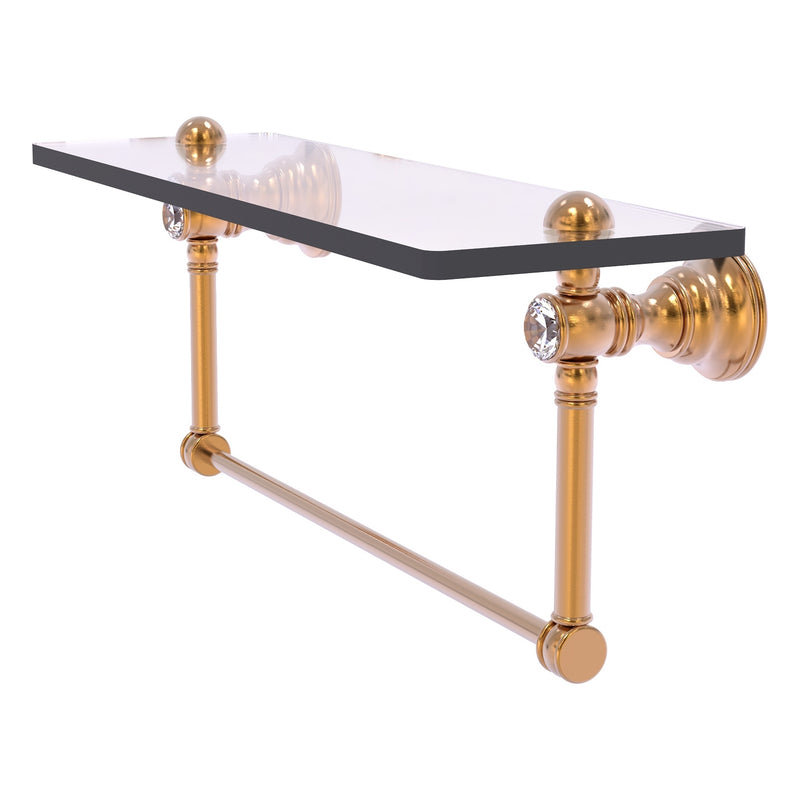 Carolina Crystal Collection Glass Shelf with Integrated Towel Bar