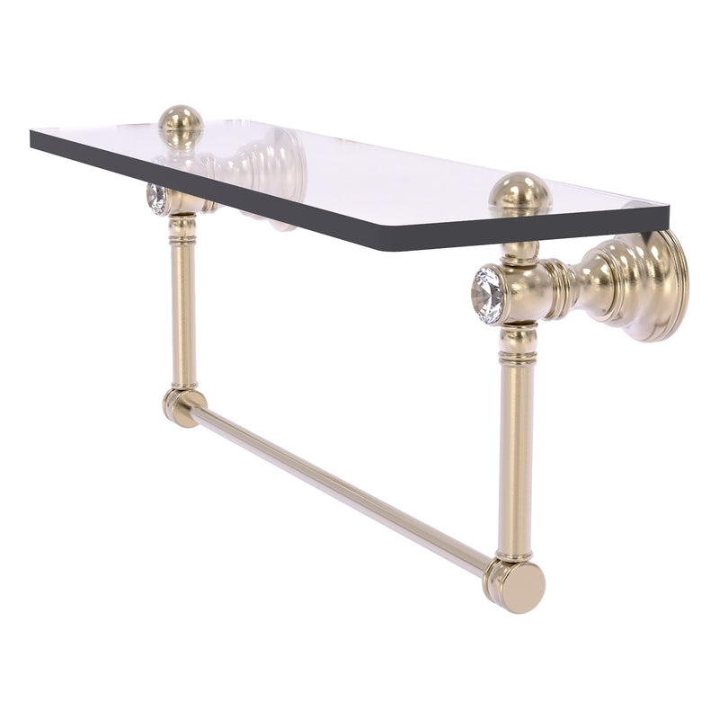 Carolina Crystal Collection Glass Shelf with Integrated Towel Bar