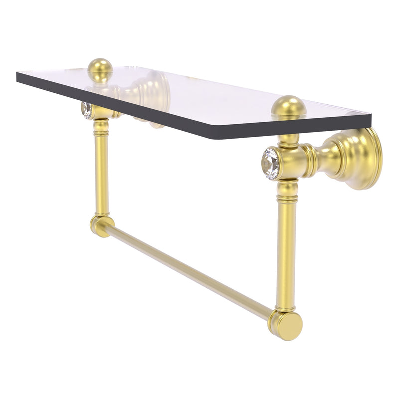 Carolina Crystal Collection Glass Shelf with Integrated Towel Bar