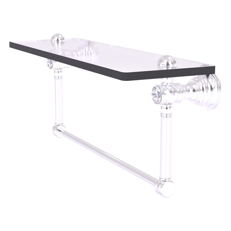 Carolina Crystal Collection Glass Shelf with Integrated Towel Bar