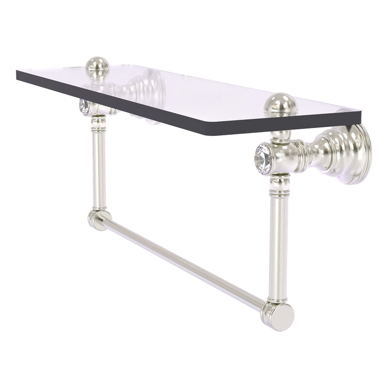 Carolina Crystal Collection Glass Shelf with Integrated Towel Bar