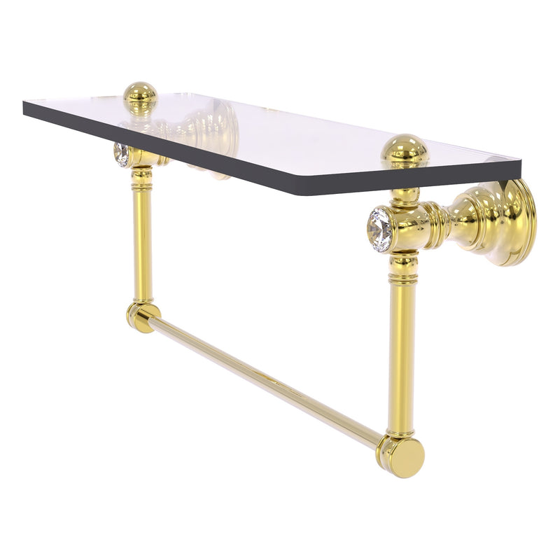 Carolina Crystal Collection Glass Shelf with Integrated Towel Bar