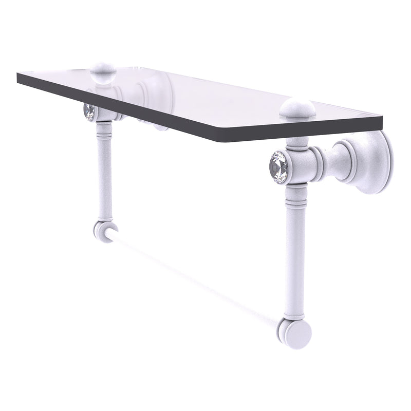 Carolina Crystal Collection Glass Shelf with Integrated Towel Bar