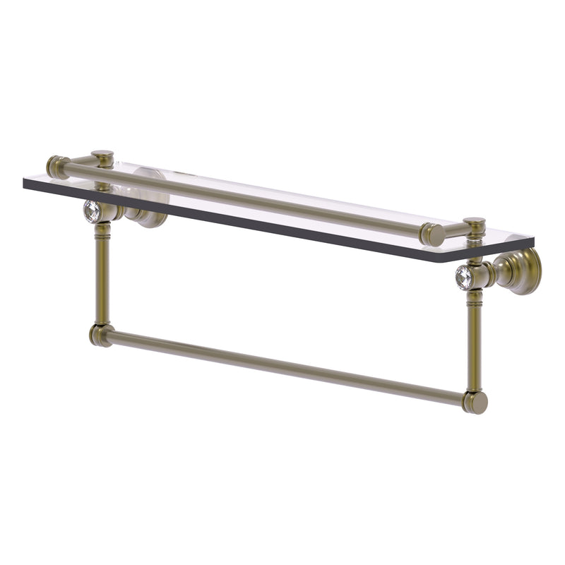 Carolina Crystal Collection Gallery Glass Shelf with Towel Bar