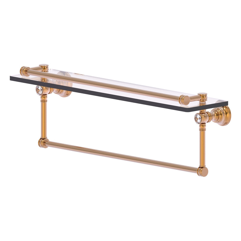 Carolina Crystal Collection Gallery Glass Shelf with Towel Bar