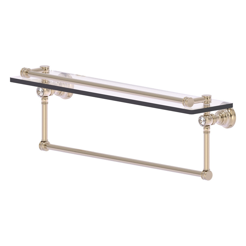 Carolina Crystal Collection Gallery Glass Shelf with Towel Bar