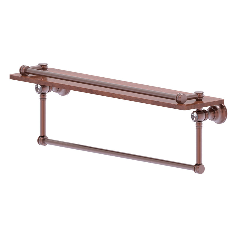 Carolina Crystal Collection Gallery Wood Shelf with Towel Bar