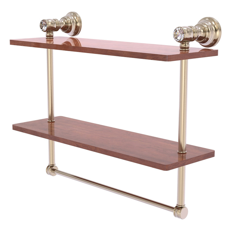 Carolina Crystal Collection Double Wood Shelf with Towel Bar