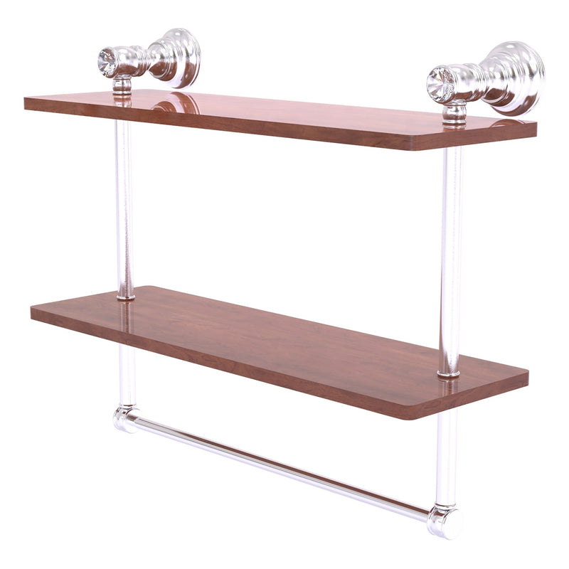 Carolina Crystal Collection Double Wood Shelf with Towel Bar