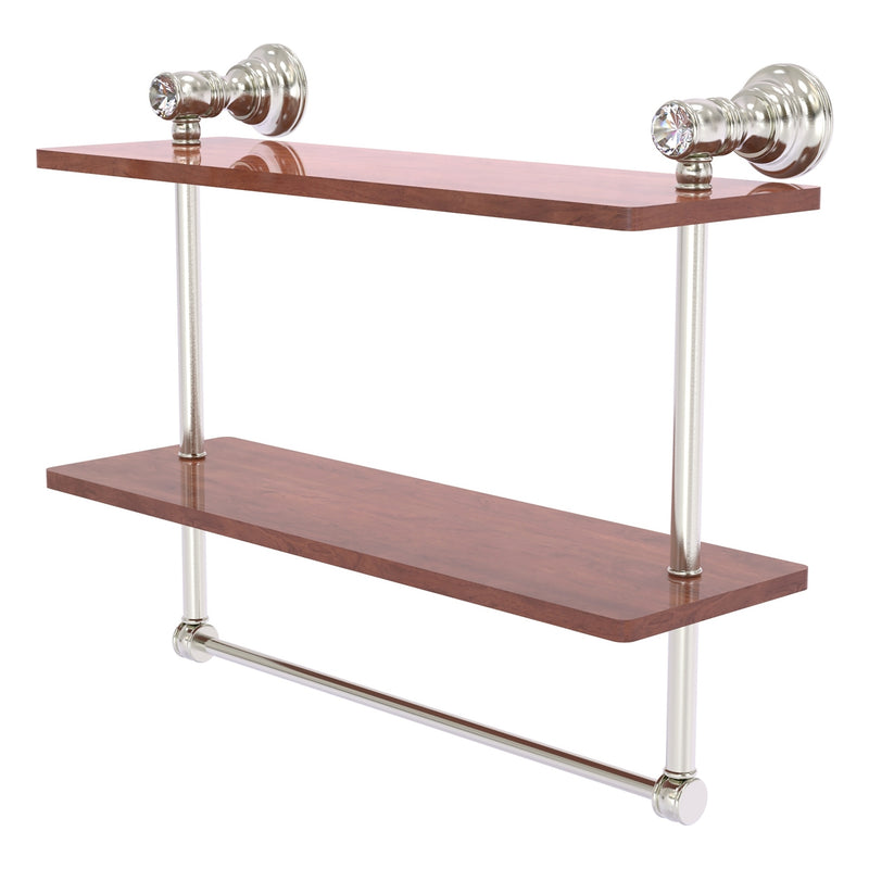 Carolina Crystal Collection Double Wood Shelf with Towel Bar