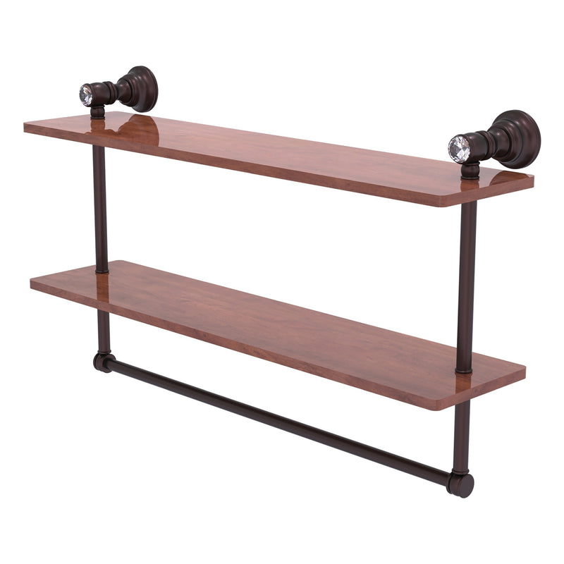 Carolina Crystal Collection Double Wood Shelf with Towel Bar