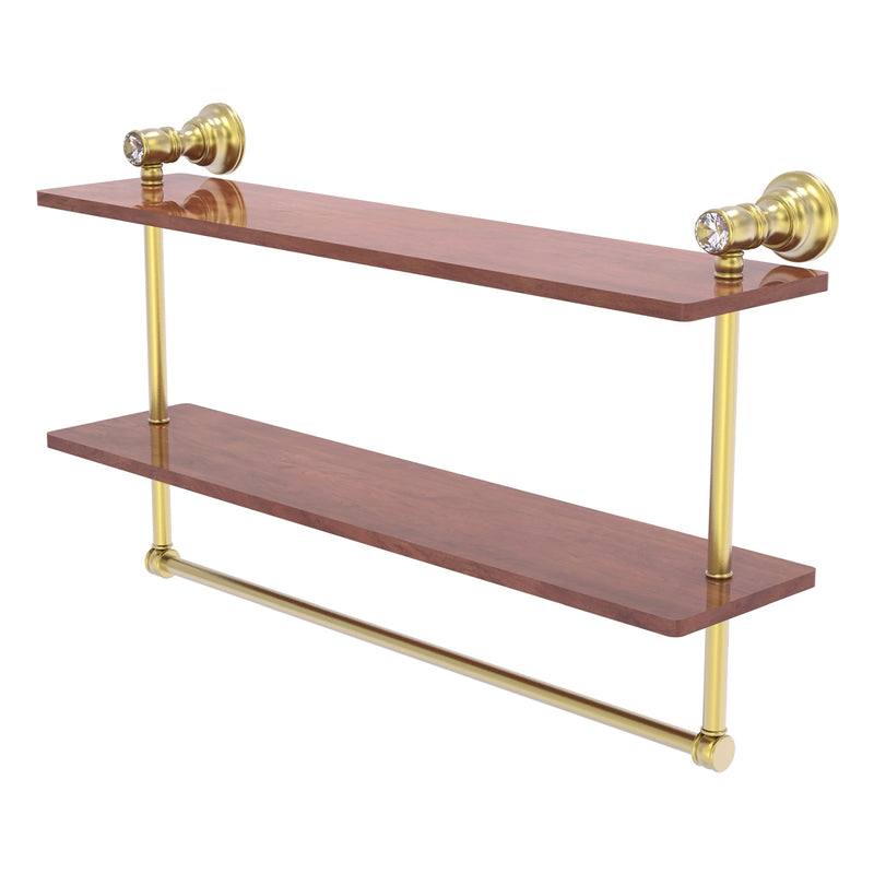 Carolina Crystal Collection Double Wood Shelf with Towel Bar