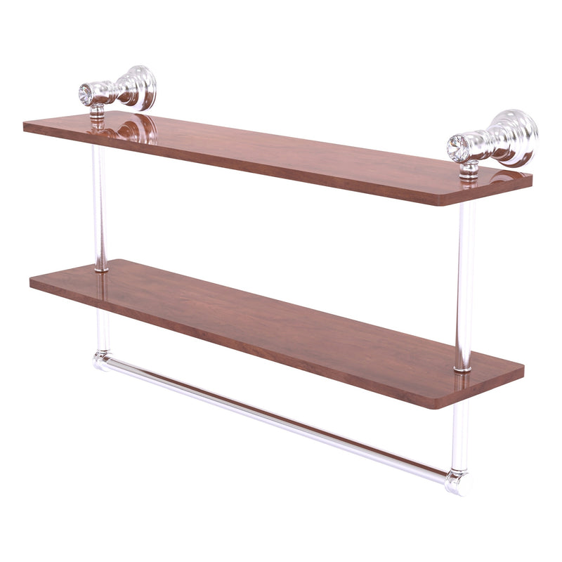 Carolina Crystal Collection Double Wood Shelf with Towel Bar