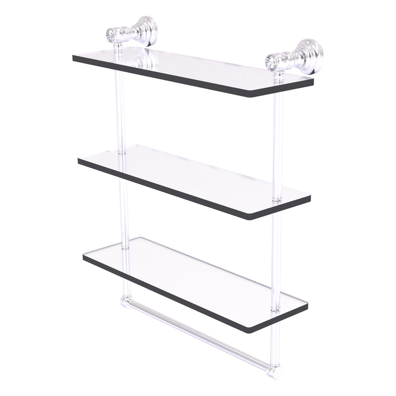 Carolina Crystal Collection Triple Glass Shelf with Towel Bar