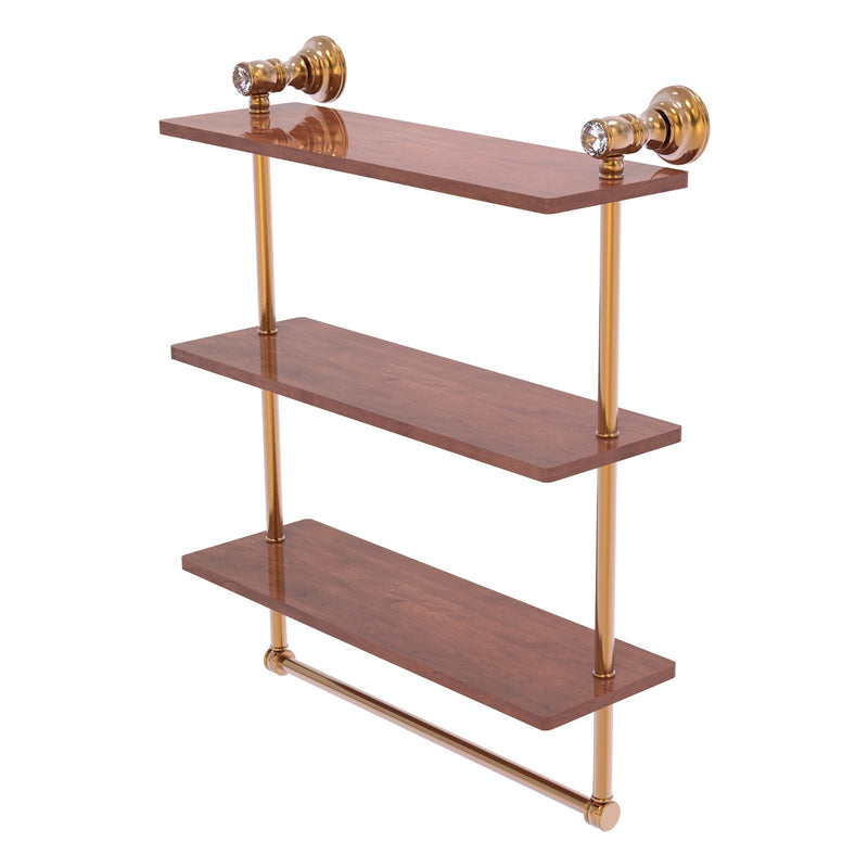 Carolina Crystal Collection Triple Wood Shelf with Towel Bar