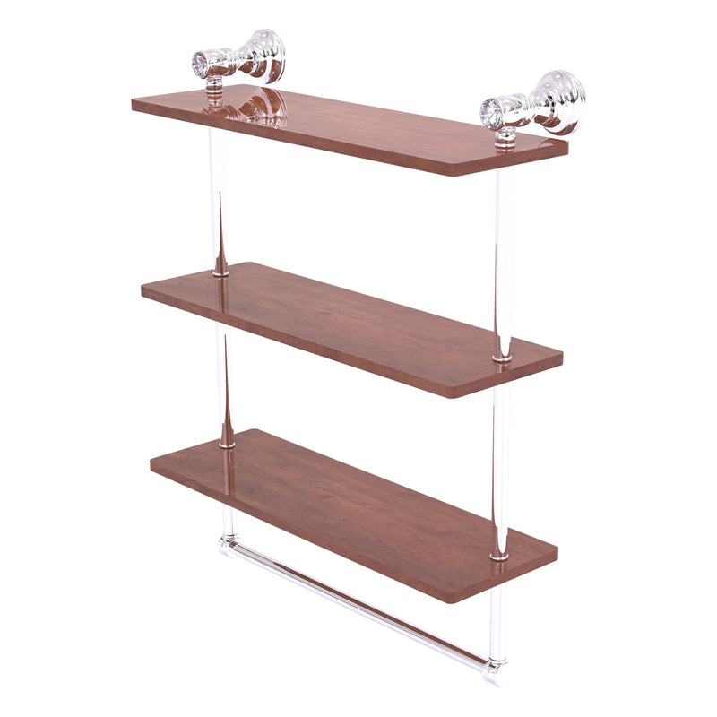 Carolina Crystal Collection Triple Wood Shelf with Towel Bar