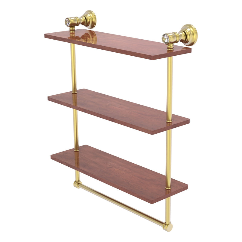 Carolina Crystal Collection Triple Wood Shelf with Towel Bar