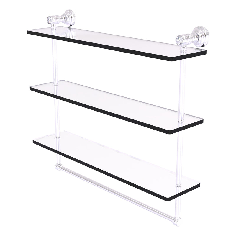 Carolina Crystal Collection Triple Glass Shelf with Towel Bar