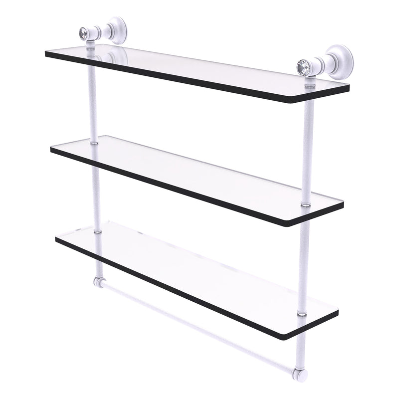 Carolina Crystal Collection Triple Glass Shelf with Towel Bar