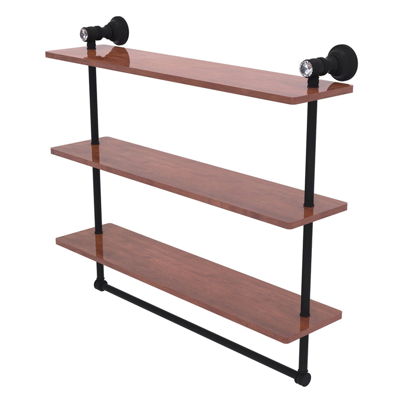 Carolina Crystal Collection Triple Wood Shelf with Towel Bar