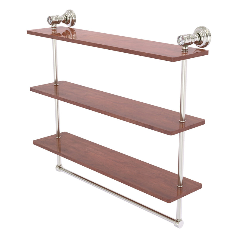 Carolina Crystal Collection Triple Wood Shelf with Towel Bar