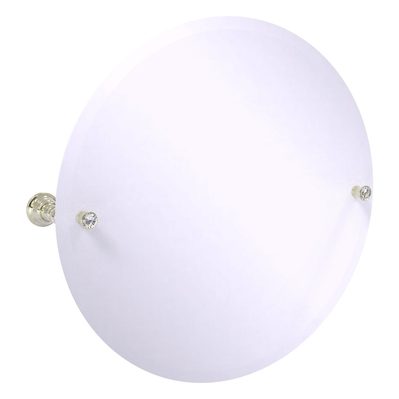 Carolina Crystal Collection Frameless Round Tilt Mirror with Beveled Edge