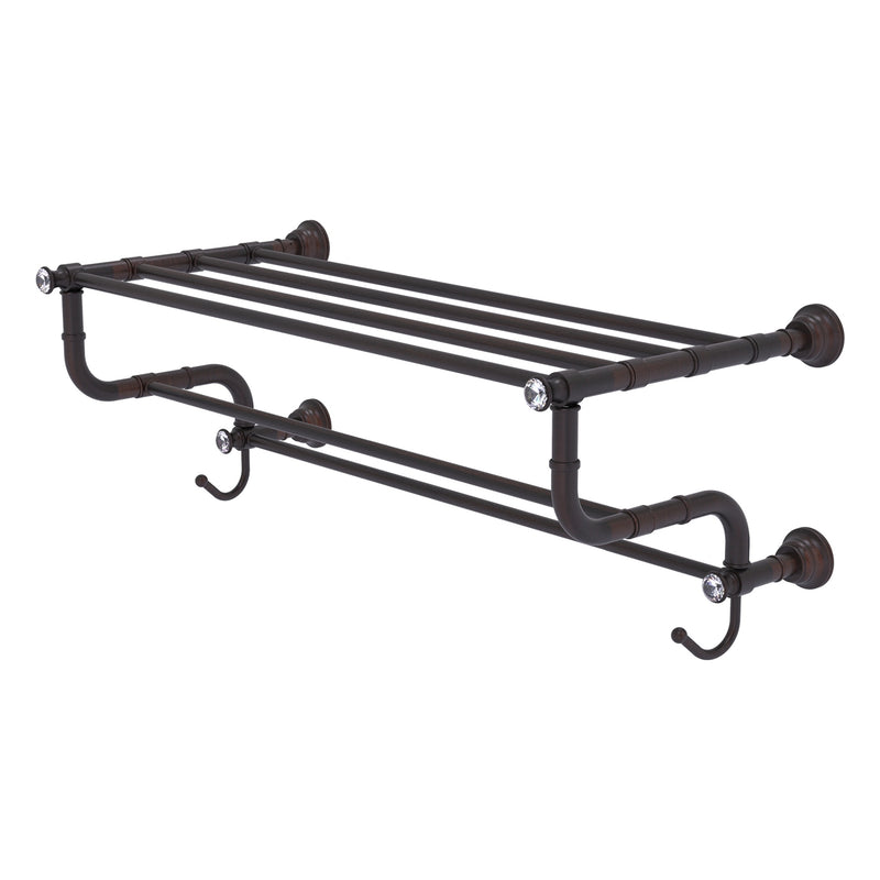 Carolina Crystal Collection Towel Shelf with Double Towel Bar