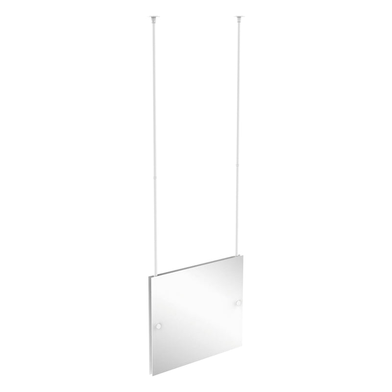 Frameless Rectangular Landscape Ceiling Hung Mirror with Beveled Edge