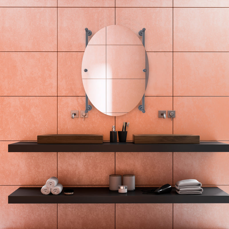 Carolina Collection Oval Frameless Rail Mounted Mirror