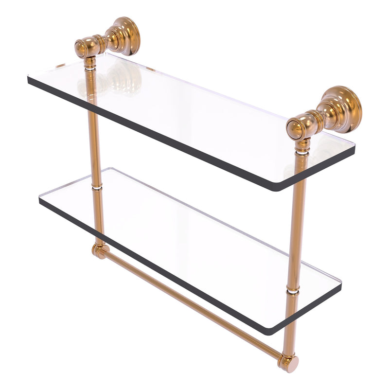 Carolina Collection Double Glass Shelf with Towel Bar