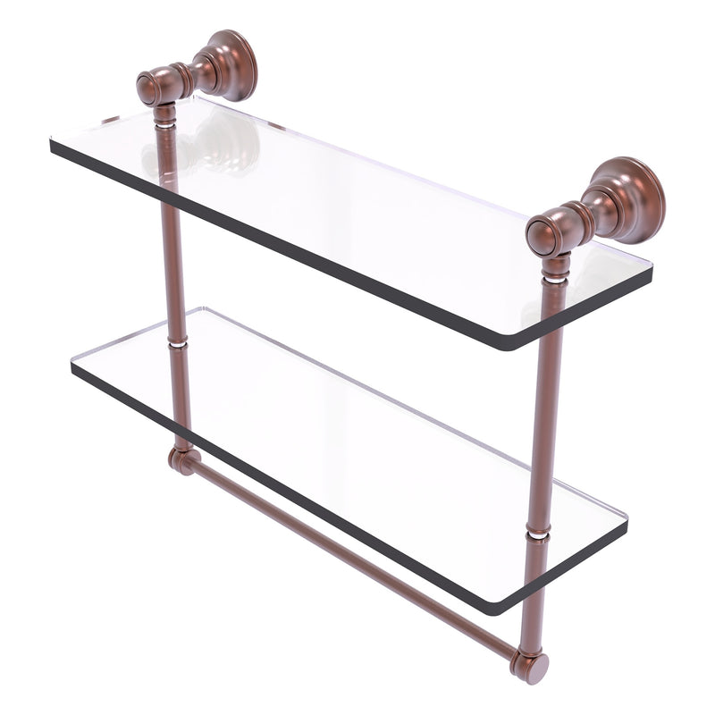 Carolina Collection Double Glass Shelf with Towel Bar