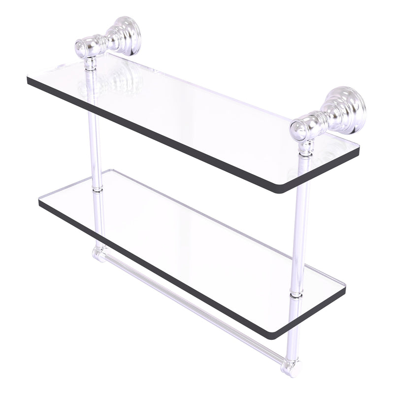 Carolina Collection Double Glass Shelf with Towel Bar