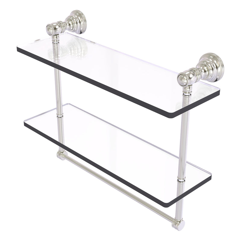 Carolina Collection Double Glass Shelf with Towel Bar