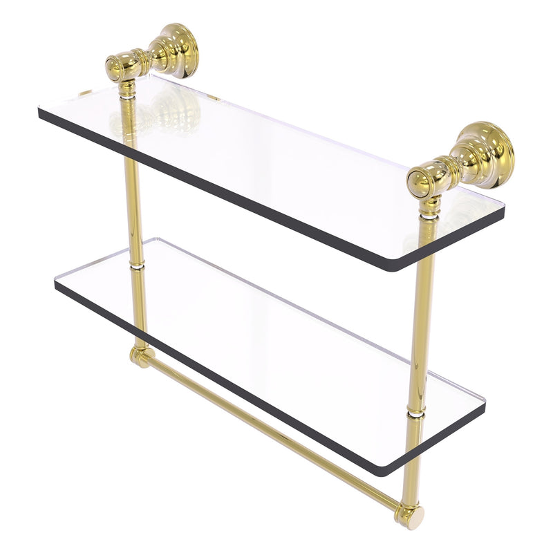 Carolina Collection Double Glass Shelf with Towel Bar