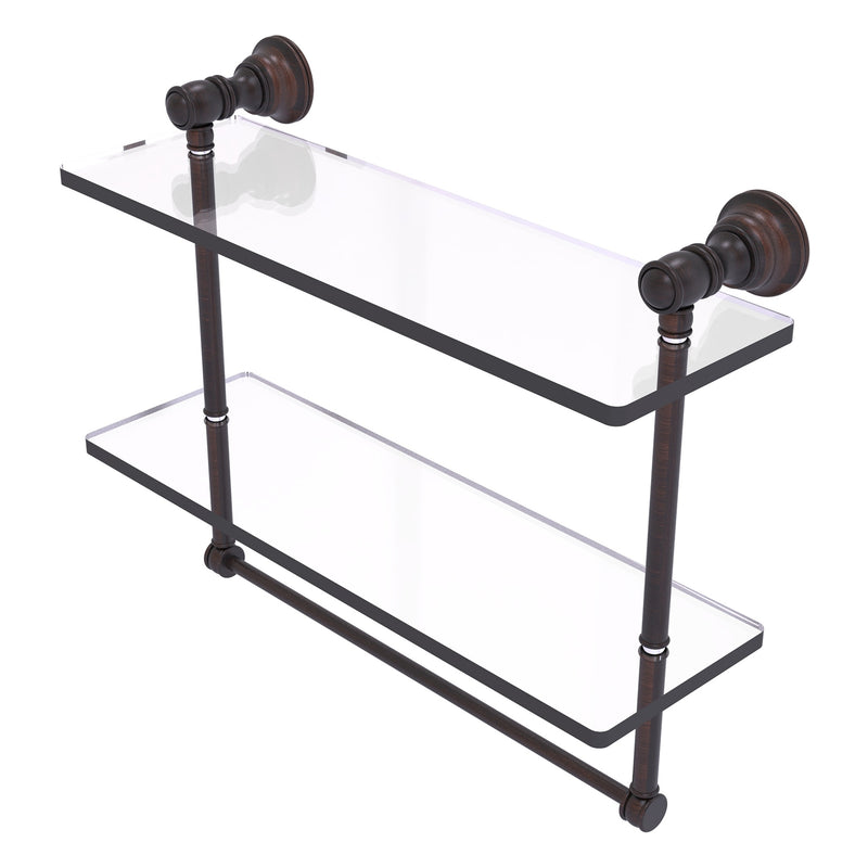 Carolina Collection Double Glass Shelf with Towel Bar