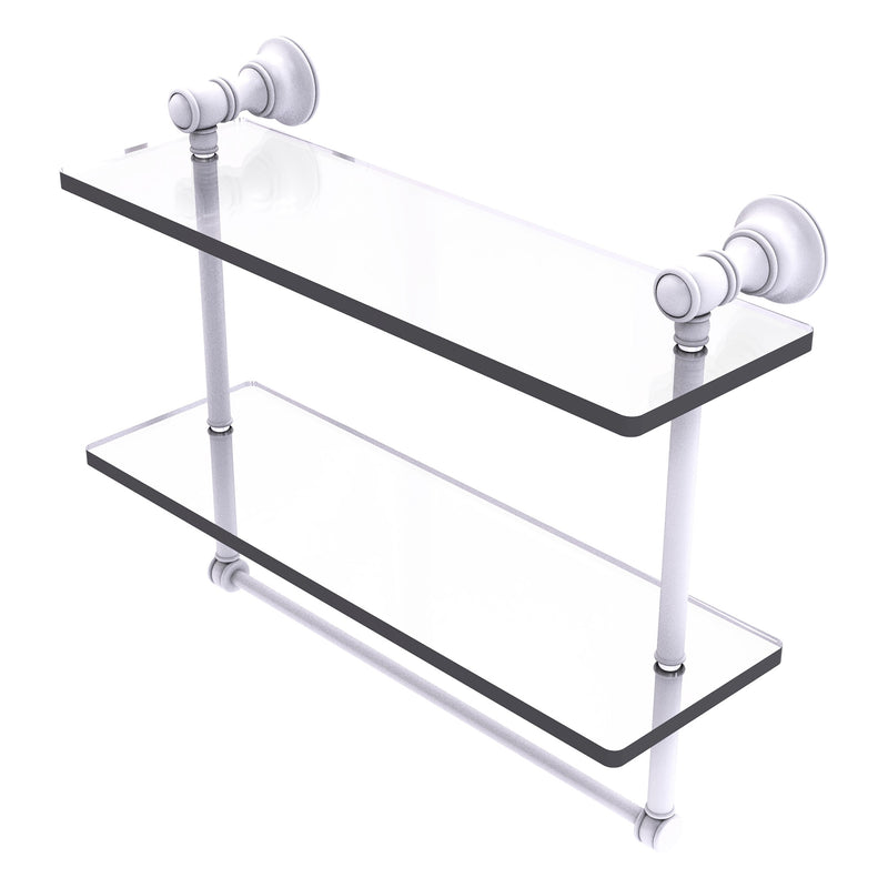 Carolina Collection Double Glass Shelf with Towel Bar